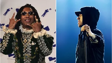 Lil B by Alberto E. Rodriguez/Getty Images, Eminem by Dave J Hogan/Getty Images for MTV