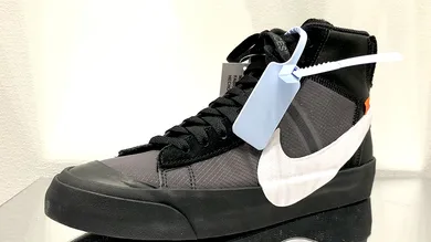 Image Via <a href='https://sneakernews.com/2018/08/21/off-white-nike-blazer-all-hallows-eve-grim-reaper/' rel="nofollow noopener" target='_blank'>SneakerNews</a>