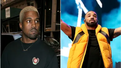 Kanye via Marc Piasecki/GC Images, Drake via Christopher Polk/Getty Images for Coachella