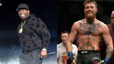 50 Cent: Ethan Miller/Getty Images, Conor McGregor: Harry How/Getty Images