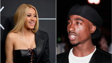 Cardi via Matt Winkelmeyer/Getty Images for GQ, 2pac via Al Pereira/Michael Ochs Archives/Getty Images