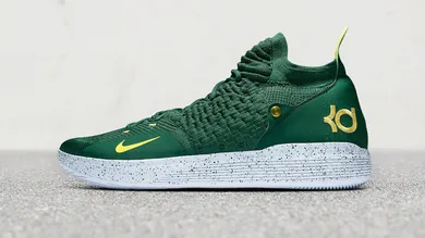 Image Via <a href='https://sneakernews.com/2018/10/05/nike-kd-11-seattle-pe-kevin-durant/' rel="nofollow noopener" target='_blank'>SneakerNews</a>