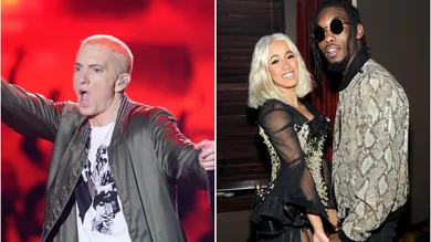 Eminem via Kevork Djansezian/Getty Images for MTV, Cardi and Offset via Craig Barritt/Getty Images
