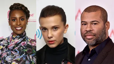 Issa Rae via Tommaso Boddi/Getty Images , Millie Bobby Brown via Astrid Stawiarz/Getty Images, Jordan Peele via Alberto E. Rodriguez/Getty Images