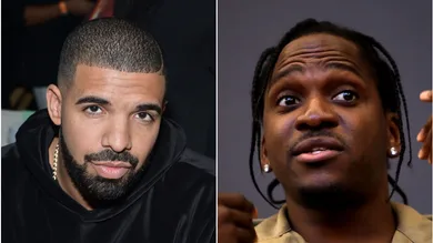 Drake via Grant Lamos IV/Getty Images, Pusha T via Mike Lawrie/Getty Images