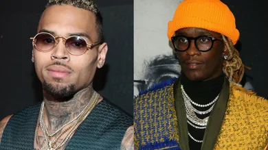 Chris Brown: Jonathan Leibson/Getty Images; Young Thug: Jean Baptiste Lacroix/Getty Images