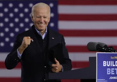Democratic Presidential Nominee Joe Biden Holds Train Campaign Tour Of OH And PA