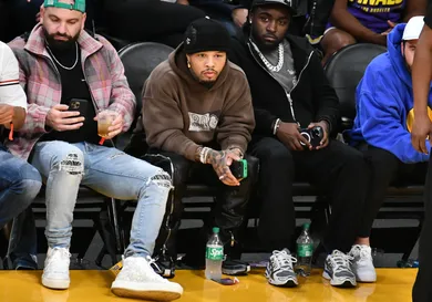 Celebrities At The Los Angeles Lakers Game