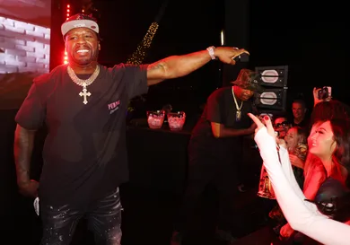 Travis Scott And 50 Cent Perform At Wayne &amp; Cynthia Boich's Art Basel Party
