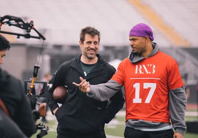 Aaron Rodgers and former teammate RX3 Charity Flag Football