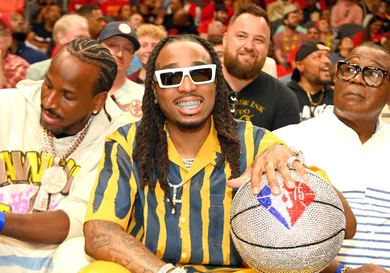 Celebrities Attend Miami Heat v Atlanta Hawks - Game Three