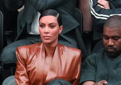 Kim Kardashian Kanye West Balenciaga : Front Row - Paris Fashion Week Womenswear Fall/Winter 2020/2021