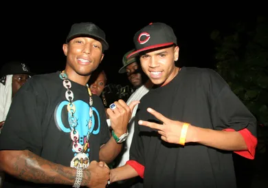 Chris Brown Posts Photo With Pharrell