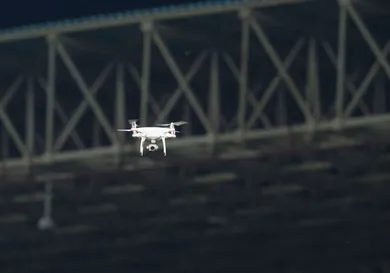 10/07/18 CHAMPIONS LEAGUE FIRST ROUND QUALIFIER.FC ALASHKERT v CELTIC (0-3).YEREVAN - ARMENIA.A drone flies above the pitch at full time