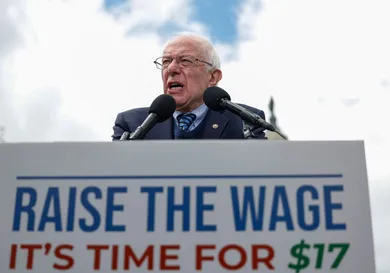 Sen. Bernie Sanders Holds A Press Conference On Raising The Federal Minimum Wage