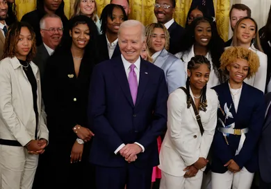 Biden Hosts NCAA Champion LSU Tigers And Connecticut Huskies At White House