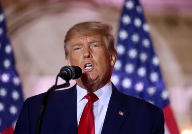 Former U.S. President Donald Trump  Makes An Announcement At His Florida Home