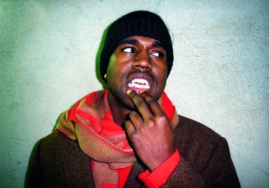 Kanye West showing off his teeth, London, UK 2004