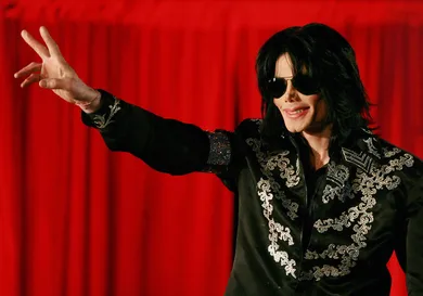 US popstar Michael Jackson addresses a p