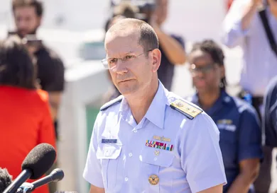 U.S. Coast Guard Briefs The Media On Search Efforts For The Missing Submarine Near Titanic
