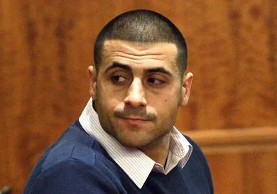 (FallRiver, MA, 01/30/15). Aaron Hernandez trial continues at Fall River Superior Court. D.J. Hernandez, brother of former New England Patriots NFL football player Aaron Hernandez, attends his brother's murder. Friday, January 30, 2015. Staff photo b
