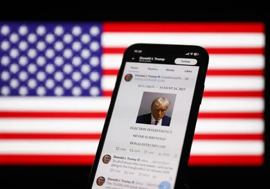 Donald Trump On X Platform Photo Illustrations