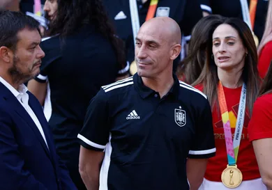 Pedro Sanchez receives to the Spain Women Team as World Cup Champions