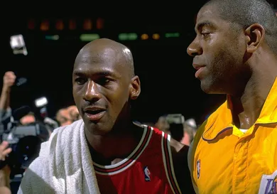 Chicago Bulls Michael Jordan, Los Angeles Lakers Magic Johnson