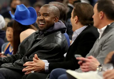Kanye West and son watch game with Golden State Warriors co-owners
