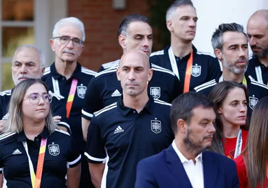 Pedro Sanchez receives to the Spain Women Team as World Cup Champions