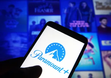In this photo illustration, Paramount+ (Paramount Plus) logo