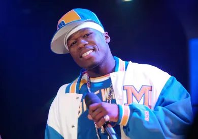 Rapper 50 Cent performs on MTV's Direct Effect