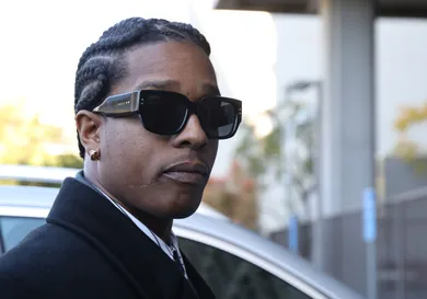 Asap Rocky walks into the courthosue