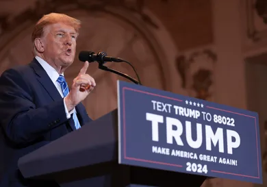 Former President Trump Holds Super Tuesday Election Night Event At Mar-A-Lago