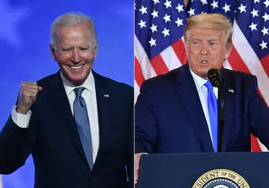 TOPSHOT-COMBO-US-VOTE-BIDEN-TRUMP