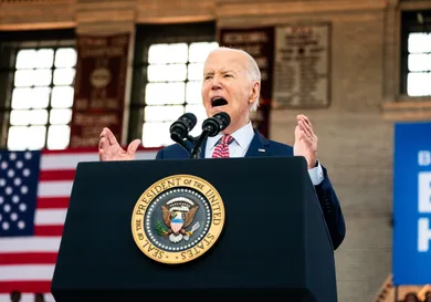 US President Joe Biden Vice President Kamala Harris Campaign PA