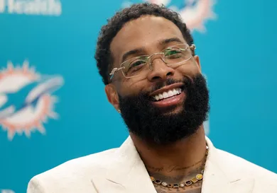 Odell Beckham Jr. of the Miami Dolphins Meets the Media