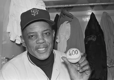 Willie Mays Holding Baseball