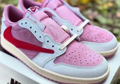 Another Look At The Travis Scott Air Jordan 1 Low “Shy Pink”