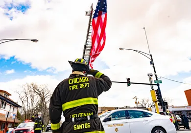 News: Coronavirus-Chicago Firefighter Funeral Procession