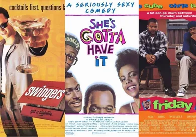 Movie posters for "Swingers," "She's Gotta Have It" and "Friday"