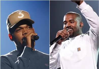 Chance via Tommaso Boddi/Getty Images for EIF, Kanye via Dimitrios Kambouris/Getty Images for Live Nation