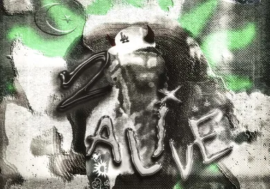 Yeat's "2 Alivë" album cover via Geffen Records