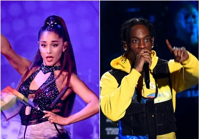 Ariana via Kevin Winter/Getty Images for iHeartMedia, Travis Via Theo Wargo/Getty Images
