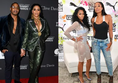 Stevie J & Faith Evans: Jon Kopaloff/Getty Images, Mimi & Karlie: Prince Williams/Getty Images for PUMA