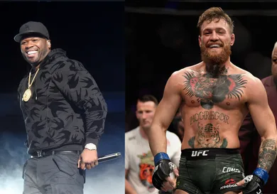 50 Cent: Ethan Miller/Getty Images, Conor McGregor: Harry How/Getty Images