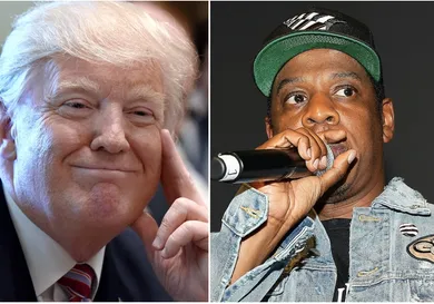 Trump via Olivier Douliery-Pool/Getty Images, Jay-Z via Matt Winkelmeyer/Getty Images