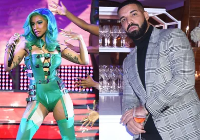 Cardi B: Ethan Miller/Getty Images, Drake: Vivien Killilea/Getty Images