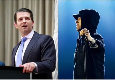 Donald Trump Jr. Via Jeff Vinnick/Getty Images, Eminem Via Dave J Hogan/Getty Images for MTV