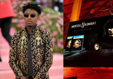 21 Savage: Neilson Barnard/Getty Images; Mortal Kombat 11: Tasia Wells/Getty Images